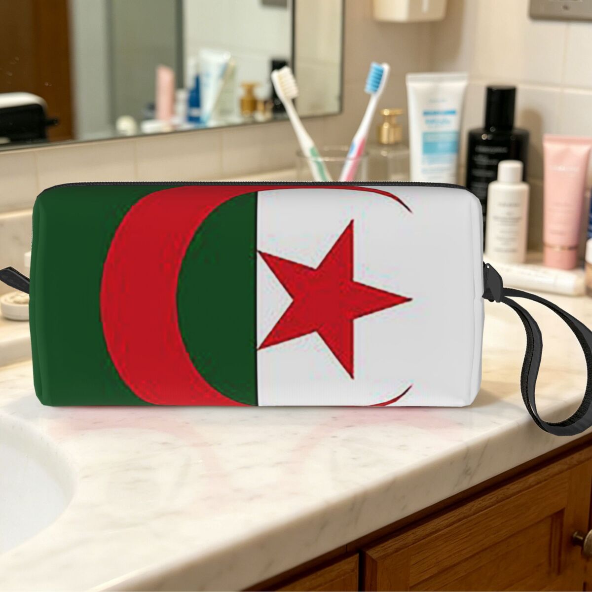 Makeup Beauty Official - Oficjalna flaga Algierii Kosmetyczka Organizer na
