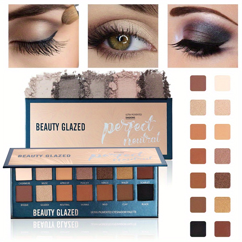 Beauty Makeup Eyeshadow Palette - BEAUTY GLAZED 14 paleta kolorowych cieni