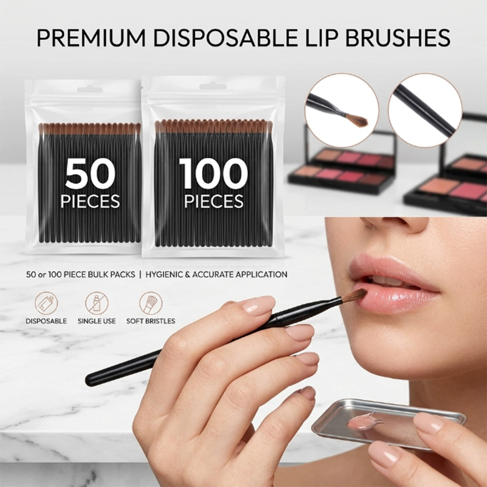 Beauty And Makeup - Zestaw 50/100 szt. jednorazowych pędzelków do