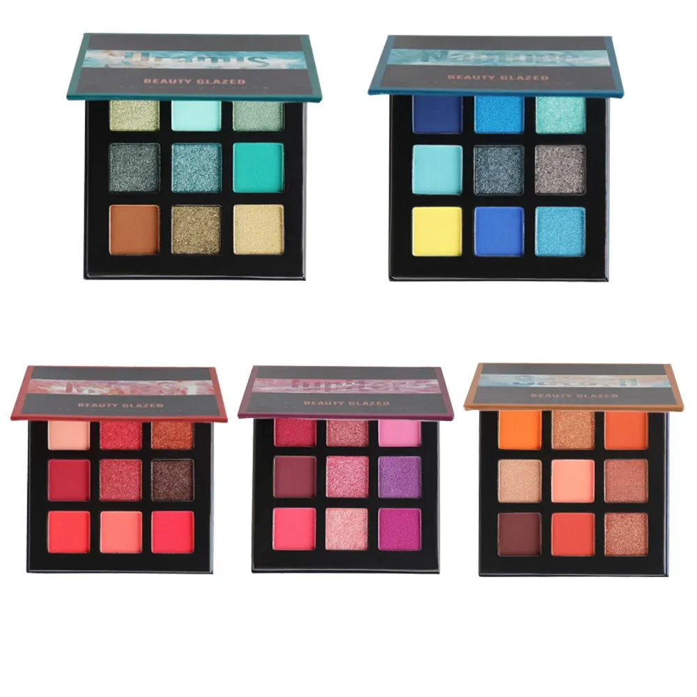 Beauty Makeup Eyeshadow Palette - Beauty GLAZED Eyeshadow Palette 9-kolorowa połyskująca