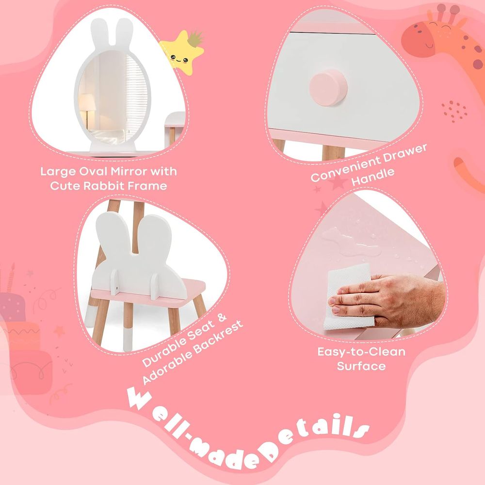 EY Kids Vanity, Drewniany zest – Beauty Makeup Table recenzja i cena