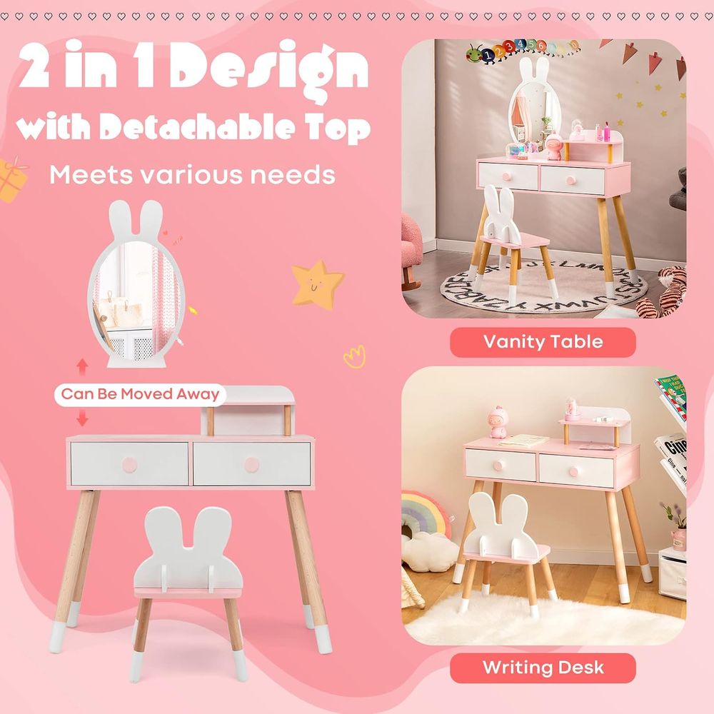 EY Kids Vanity, Drewniany zest – Beauty Makeup Table recenzja i cena